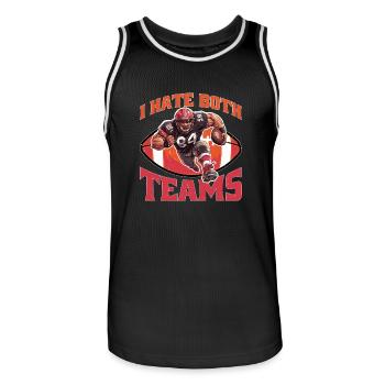 I Hate Both Teams 19 - Männer Basketball-Trikot - Schwarz/Weiß - Vorne - AI Model Male 185 dark (185cm)