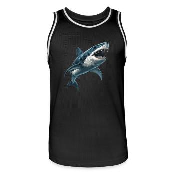 Haie Hai - Männer Basketball-Trikot - Schwarz/Weiß - Vorne - AI Model Male 185 dark (185cm)