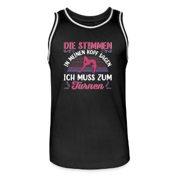 Turnen Mädchen Gymnastik Turnanzug Turnerin - Männer Basketball-Trikot - Schwarz/Weiß - Vorne - AI Model Male 185 dark (185cm)