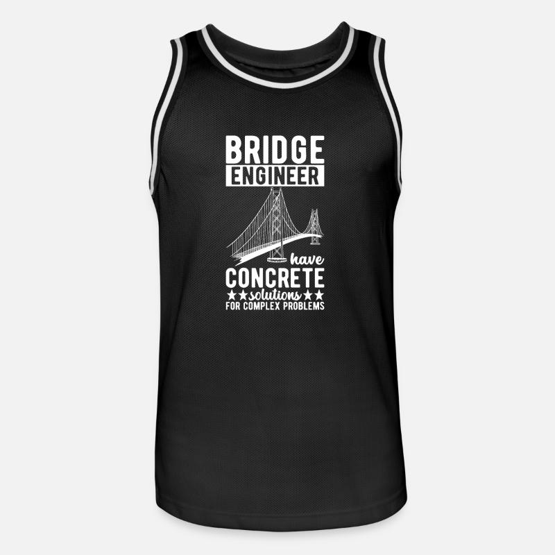 Bridge Engineer Bridge Construction - Men's Basketball Jersey - black/white