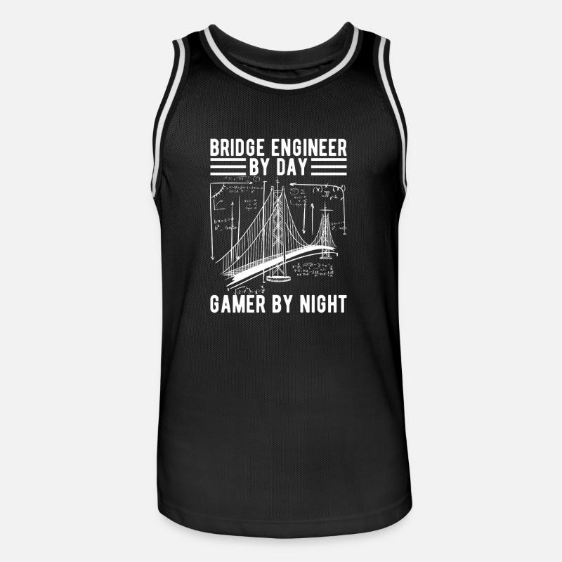 Bridge Engineer Bridge Construction - Men's Basketball Jersey - black/white