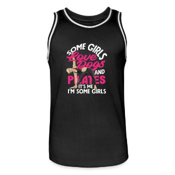 Pilates And Dog Loving Girls - Men's Basketball Jersey - black/white - Front - AI Model Male 185 dark (185cm)