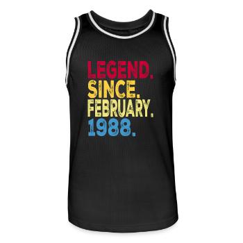 Legende seit Februar 1988 Design Für alte Menschen - Männer Basketball-Trikot - Schwarz/Weiß - Vorne - AI Model Male 185 dark (185cm)