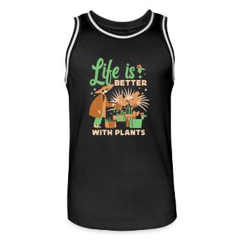 Plant Lover Gardening Life Is - Men's Basketball Jersey - black/white - Front - AI Model Male 185 dark (185cm)
