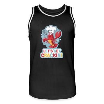 LASS UNS LOSLEGEN - Männer Basketball-Trikot - Schwarz/Weiß - Vorne - AI Model Male 185 dark (185cm)