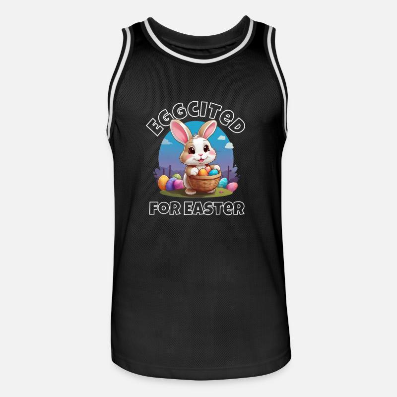 Eggcited for Easter - Men's Basketball Jersey - black/white