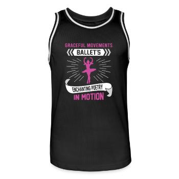 Ballerina Ballett mädchen - Männer Basketball-Trikot - Schwarz/Weiß - Vorne - AI Model Male 185 dark (185cm)