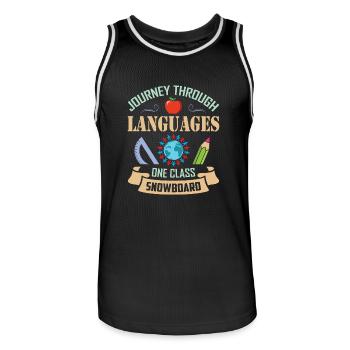 ESL-Lehrer ESL Unterricht - Männer Basketball-Trikot - Schwarz/Weiß - Vorne - AI Model Male 185 dark (185cm)