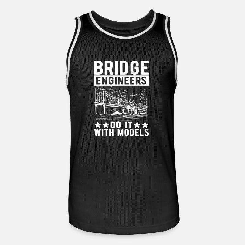 Bridge Engineer Bridge Construction - Men's Basketball Jersey - black/white