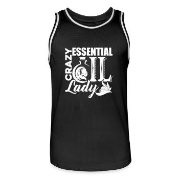 Crazy Essential Oil Lady - Men's Basketball Jersey - black/white - Front - AI Model Male 185 dark (185cm)