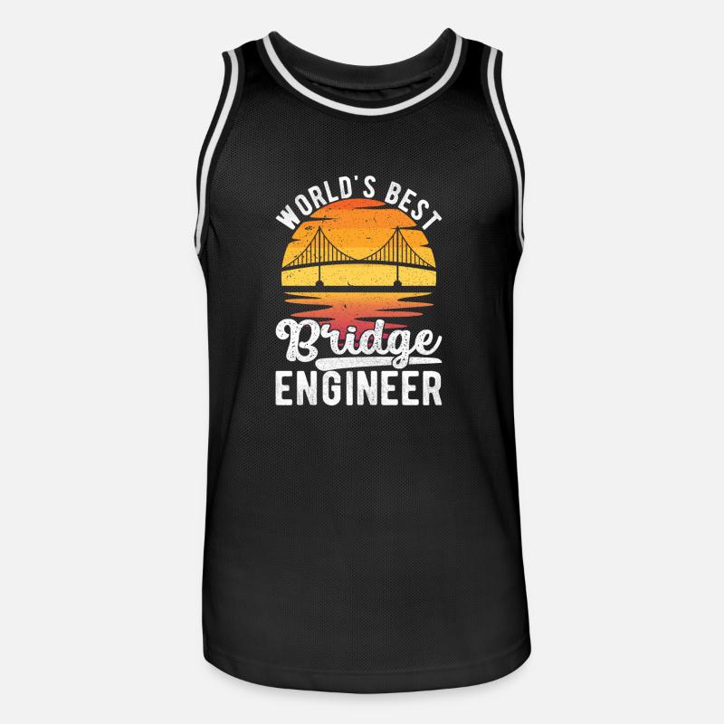 Bridge Engineer Bridge Construction - Men's Basketball Jersey - black/white