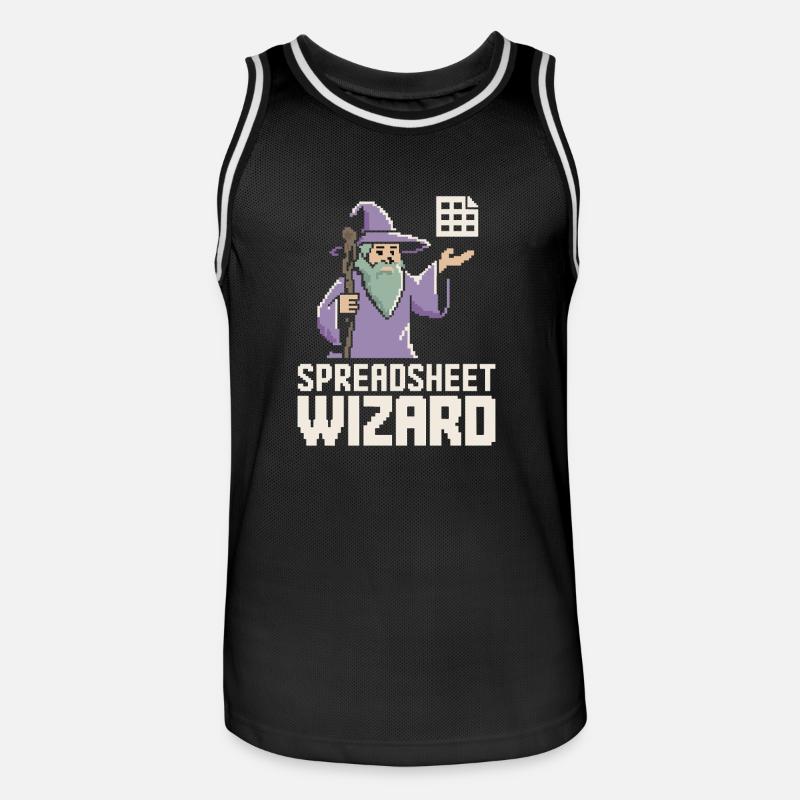 Tabellenkalkulations-Assistent Lustiger Controller Buchhalter - Männer Basketball-Trikot - Schwarz/Weiß