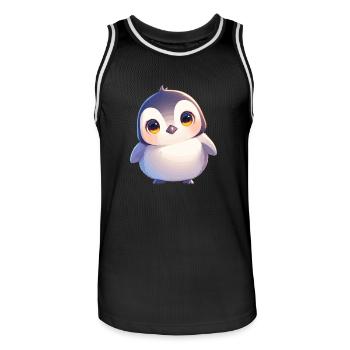 Pinguine Pinguin - Männer Basketball-Trikot - Schwarz/Weiß - Vorne - AI Model Male 185 dark (185cm)