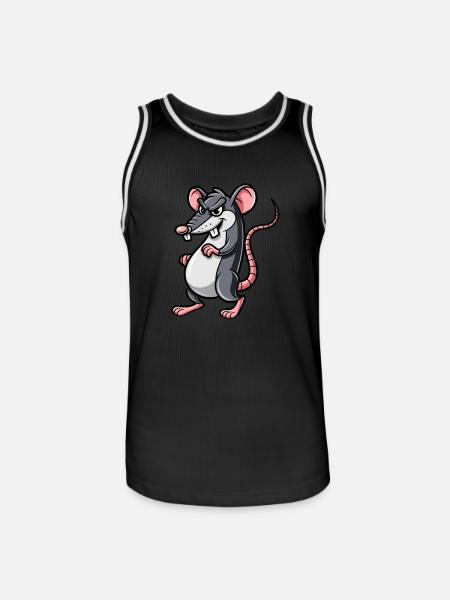 RATTE Grimmig - Männer Basketball-Trikot - Schwarz/Weiß