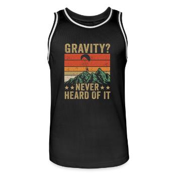 Lustiges Paramotor Gravitations-Meme - Männer Basketball-Trikot - Schwarz/Weiß - Vorne - AI Model Male 185 dark (185cm)