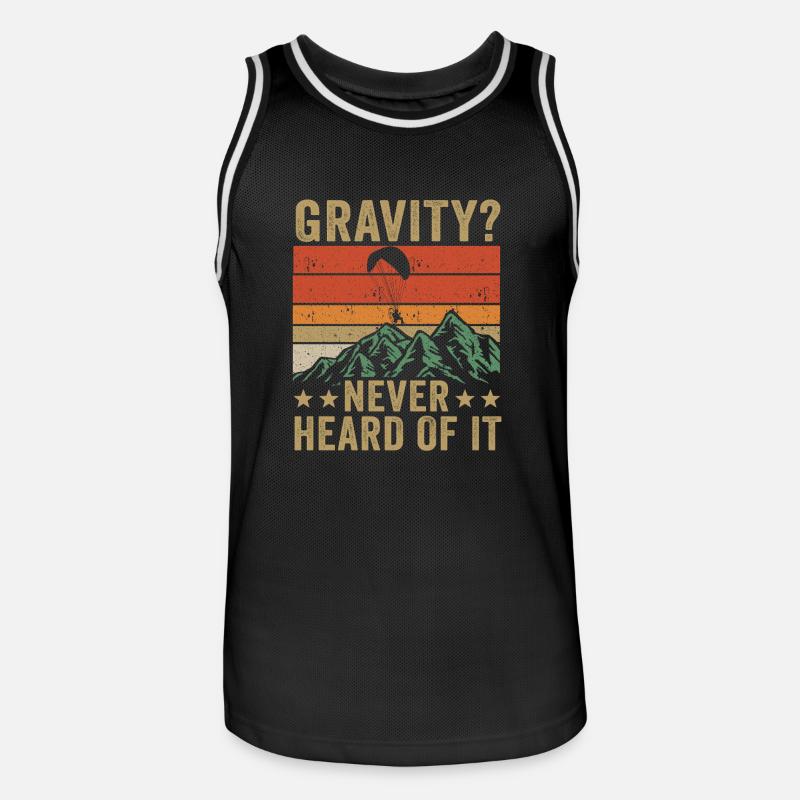 Hilarious Paramotor Gravity Meme - Men's Basketball Jersey - black/white