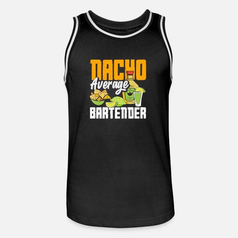 Nacho Average Barkeeper Spruch Design - Männer Basketball-Trikot - Schwarz/Weiß