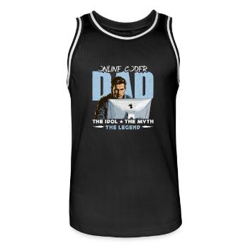 Codeur en ligne Papa L’idole Le mythe Le développeur - Maillot de basket Homme - noir/blanc - Devant - AI Model Male 185 dark (185cm)