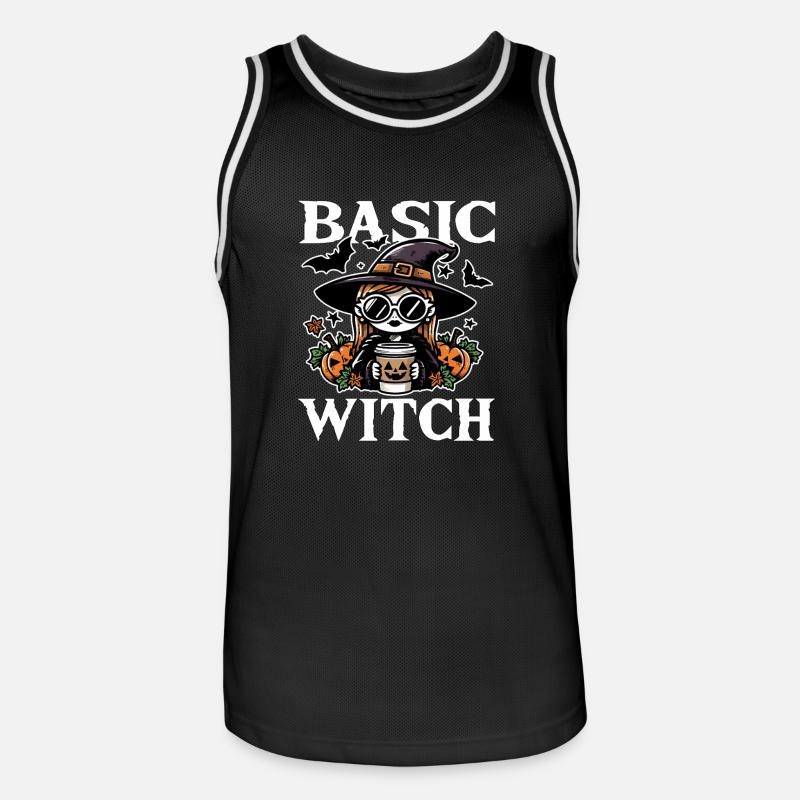 BASIC HEXE - HALLOWEEN GESCHENK - Männer Basketball-Trikot - Schwarz/Weiß