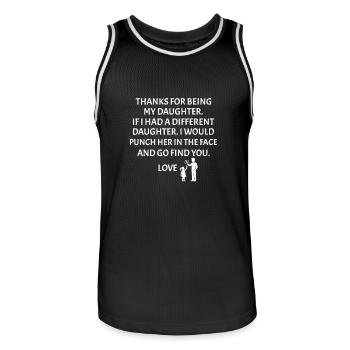 Danke, dass du meine Tochter bist Vater-Tochter - Männer Basketball-Trikot - Schwarz/Weiß - Vorne - AI Model Male 185 dark (185cm)