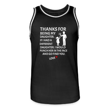 Danke, dass du meine Tochter bist Vater-Tochter - Männer Basketball-Trikot - Schwarz/Weiß - Vorne - AI Model Male 185 dark (185cm)