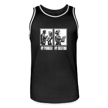Music Director My Problem My Pictogram Mom Dad - Men's Basketball Jersey - black/white - Front - AI Model Male 185 dark (185cm)