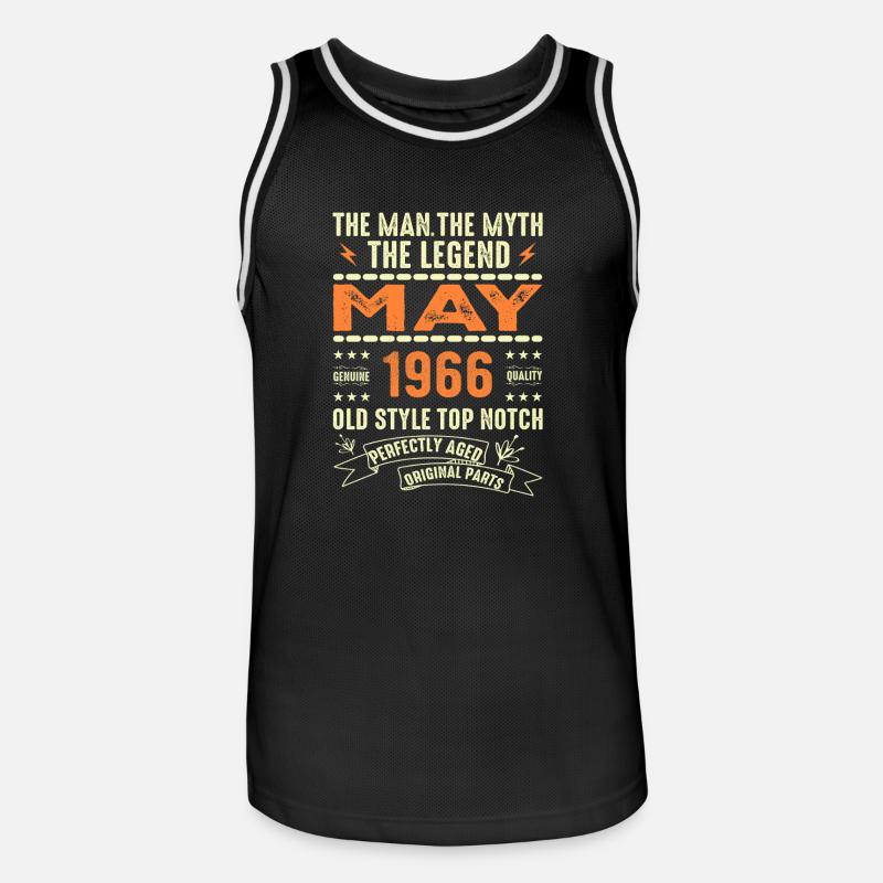 Birthday May 1966 - May 1966 - Men's Basketball Jersey - black/white