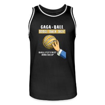 voelkerball gaga ball - Männer Basketball-Trikot - Schwarz/Weiß - Vorne - AI Model Male 185 dark (185cm)