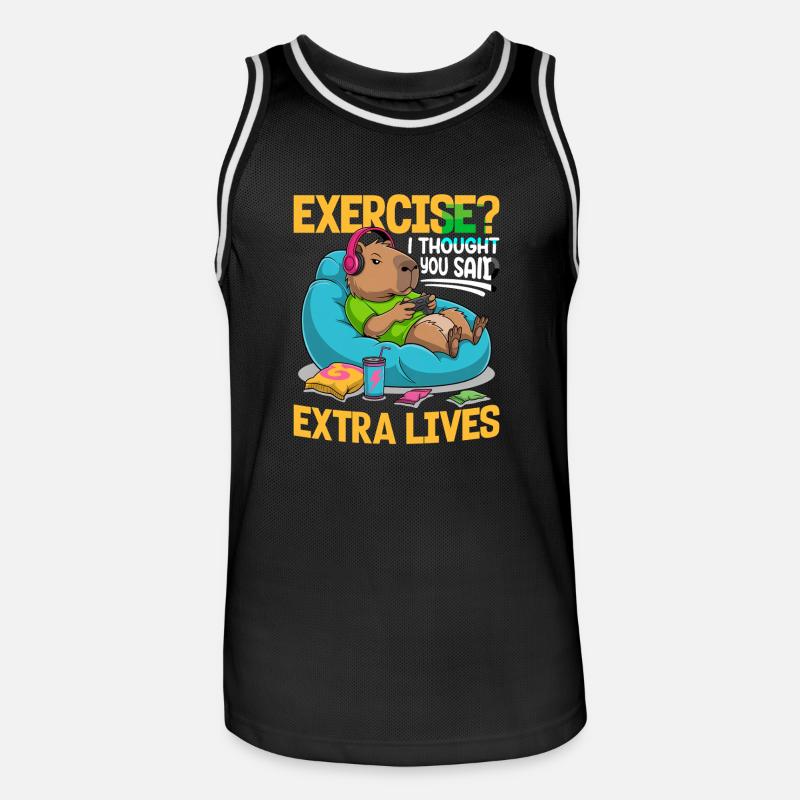 Capybara Gamer Gaming - Maillot de basket Homme - noir/blanc