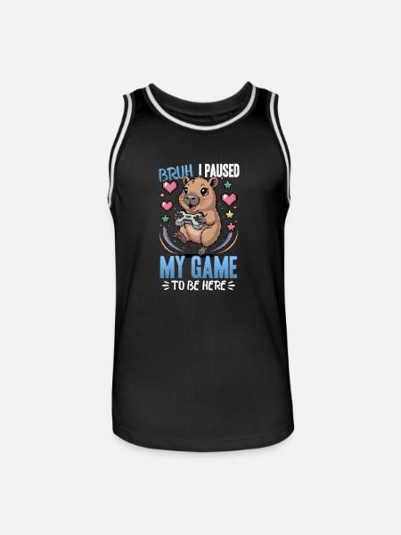 Capybara Gamer Gaming - Men's Basketball Jersey - black/white