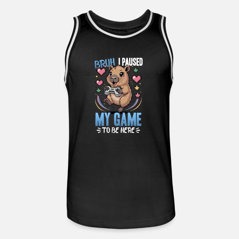 Capybara Gamer Gaming - Maillot de basket Homme - noir/blanc
