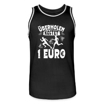 Läufer ÜBERHOLEN KOSTET 1 EURO Laufen Lustiges - Männer Basketball-Trikot - Schwarz/Weiß - Vorne - AI Model Male 185 dark (185cm)