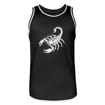 Scorpion - Dard venimeux - Conservation des espèces - Habitat - Maillot de basket Homme - noir/blanc - Devant - AI Model Male 185 dark (185cm)