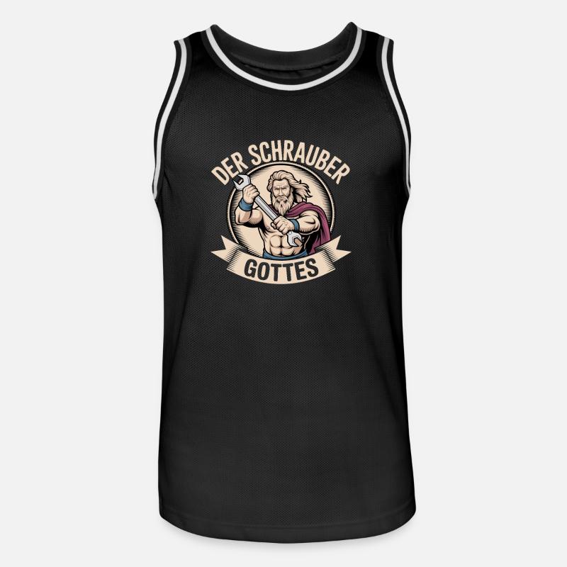 Der Schrauber Gottes - Männer Basketball-Trikot - Schwarz/Weiß
