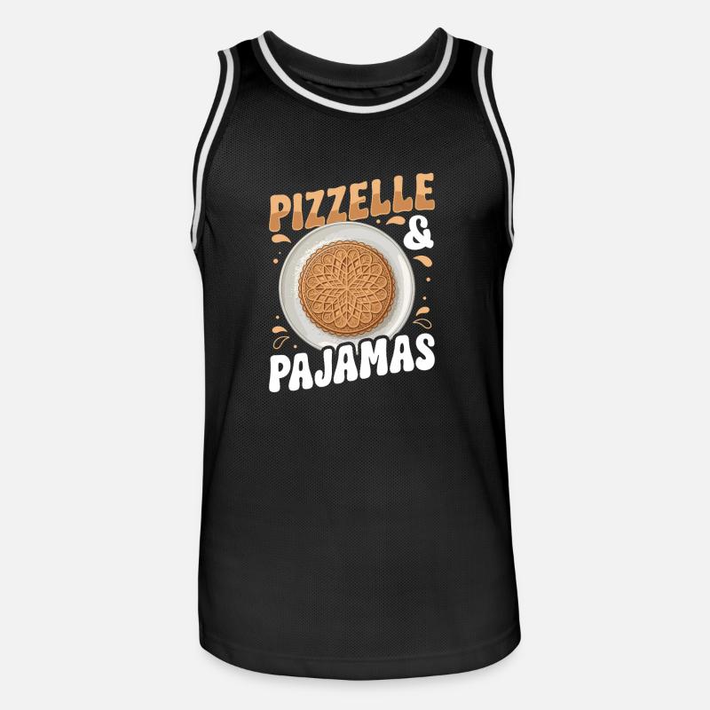 Pizzelle Waffle - Italian Waffles - Men's Basketball Jersey - black/white