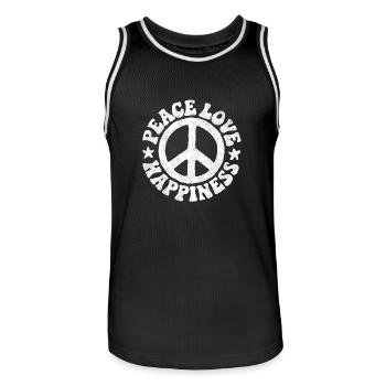 Friedenszeichen Friedenssymbol Hippie Geschenk - Männer Basketball-Trikot - Schwarz/Weiß - Vorne - AI Model Male 185 dark (185cm)