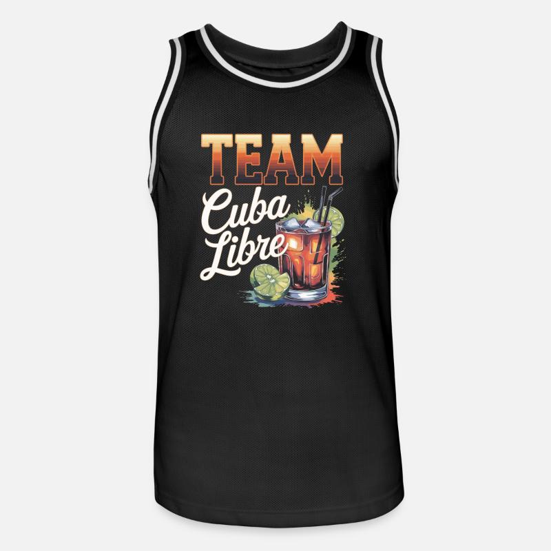Cocktail Barkeeper Team Cuba Libre - Männer Basketball-Trikot - Schwarz/Weiß