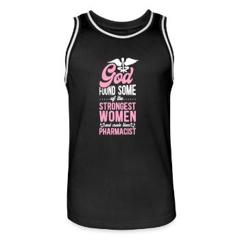 Pharmacy Tech Technician - Men's Basketball Jersey - black/white - Front - AI Model Male 185 dark (185cm)