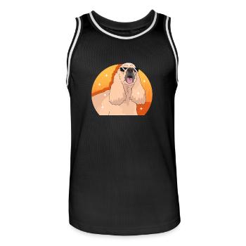 Cocker américain Spaniel chien cadeau - Maillot de basket Homme - noir/blanc - Devant - AI Model Male 185 dark (185cm)