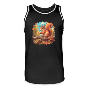 Squirrel - Men's Basketball Jersey - black/white - Front - AI Model Male 185 dark (185cm)