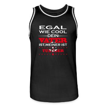 Egal wie cool vater geschenk ist Tunesien - Männer Basketball-Trikot - Schwarz/Weiß - Vorne - AI Model Male 185 dark (185cm)