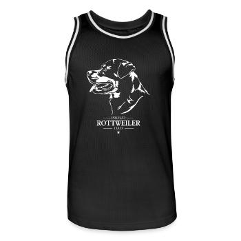 Rottweiler Dad Hunde Hund Rottie Wilsigns - Männer Basketball-Trikot - Schwarz/Weiß - Vorne - AI Model Male 185 dark (185cm)