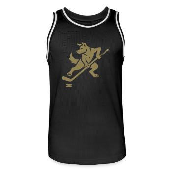 Husky Silhouette Eishockey Minimalistisches Design - Männer Basketball-Trikot - Schwarz/Weiß - Vorne - AI Model Male 185 dark (185cm)