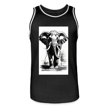 Elefant | Wildtier | Afrika | Kindermotive - Männer Basketball-Trikot - Schwarz/Weiß - Vorne - AI Model Male 185 dark (185cm)