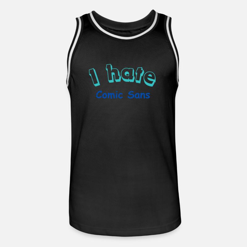 I hate Comic Sans - Männer Basketball-Trikot - Schwarz/Weiß