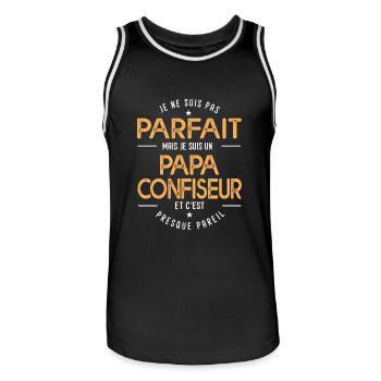 je suis un papa Confiseur humour chocolat bonbon - Maillot de basket Homme - noir/blanc - Devant - AI Model Male 185 dark (185cm)