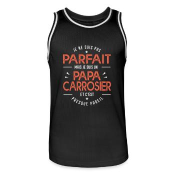 je suis un papa carrosier cadeau humour garage - Maillot de basket Homme - noir/blanc - Devant - AI Model Male 185 dark (185cm)