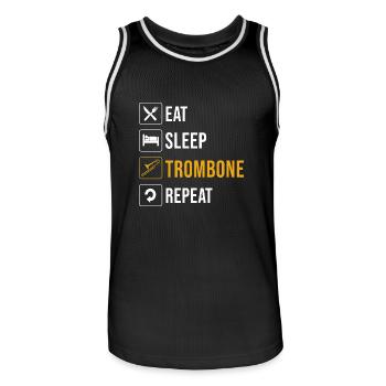 Trombone - Maillot de basket Homme - noir/blanc - Devant - AI Model Male 185 dark (185cm)