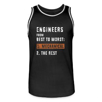Maschinenbau Ingenieur - Männer Basketball-Trikot - Schwarz/Weiß - Vorne - AI Model Male 185 dark (185cm)