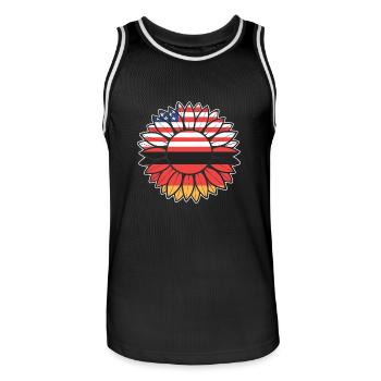 American German - Men's Basketball Jersey - black/white - Front - AI Model Male 185 dark (185cm)